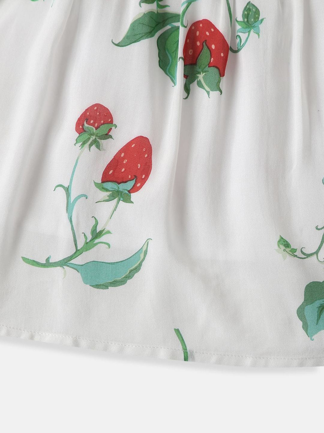 Nauti Nati Girls Soft Rayon Cotton Strawberry Print Frock