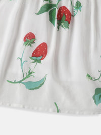 Nauti Nati Girls Soft Rayon Cotton Strawberry Print Frock