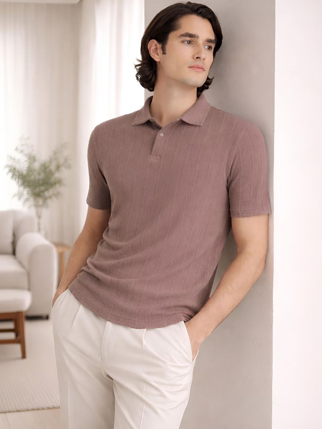 ADRO Men Polo Collar T-shirt