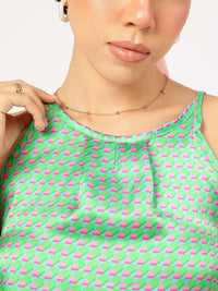 DressBerry Pleated Perfection Printed Top