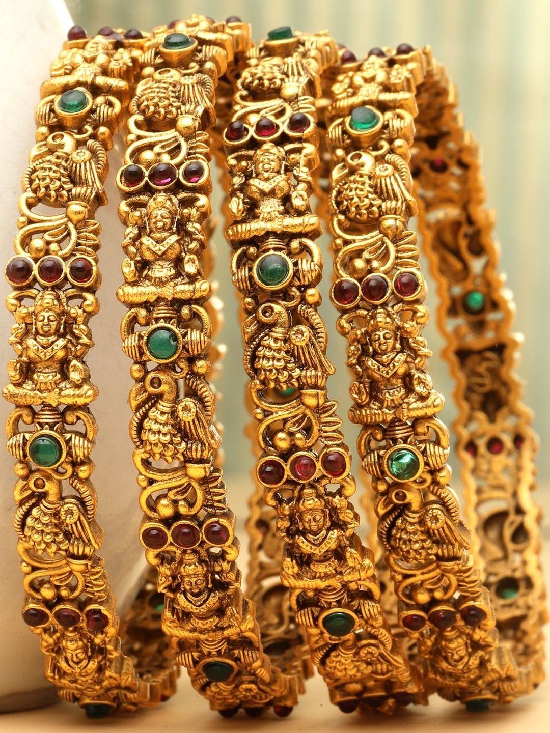 Set PANASH 4 24 CT Bersalut Emas AD Gelang Boleh Laras Bertampal Batu