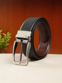 Teakwood Leathers Men Textured Leather Reversible Formal Belt