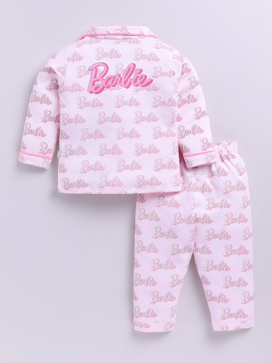 Moms Love Infant Girls Barbie Printed Pure Cotton Night suit