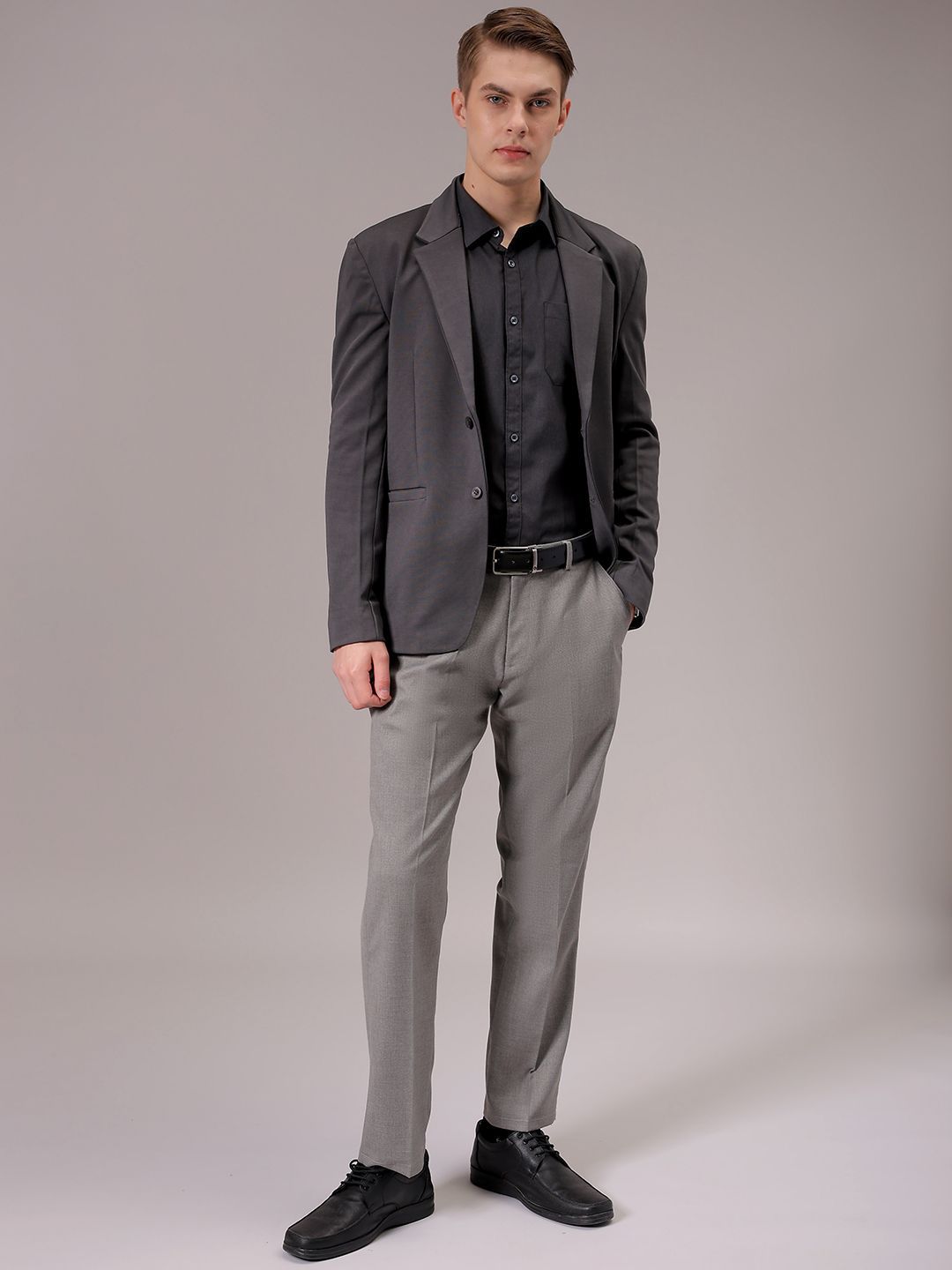 The Indian Garage Co. X Luxe Men Spread Collar Solid Slim Fit Formal Shirt