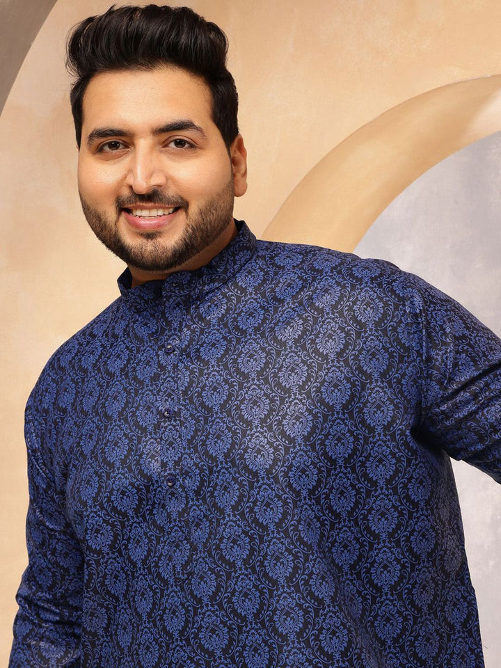 SOJANYA PLUS Motif Etnik Rekaan Tenunan Kurta Linen Kapas Kolar Mandarin Dengan Piyama