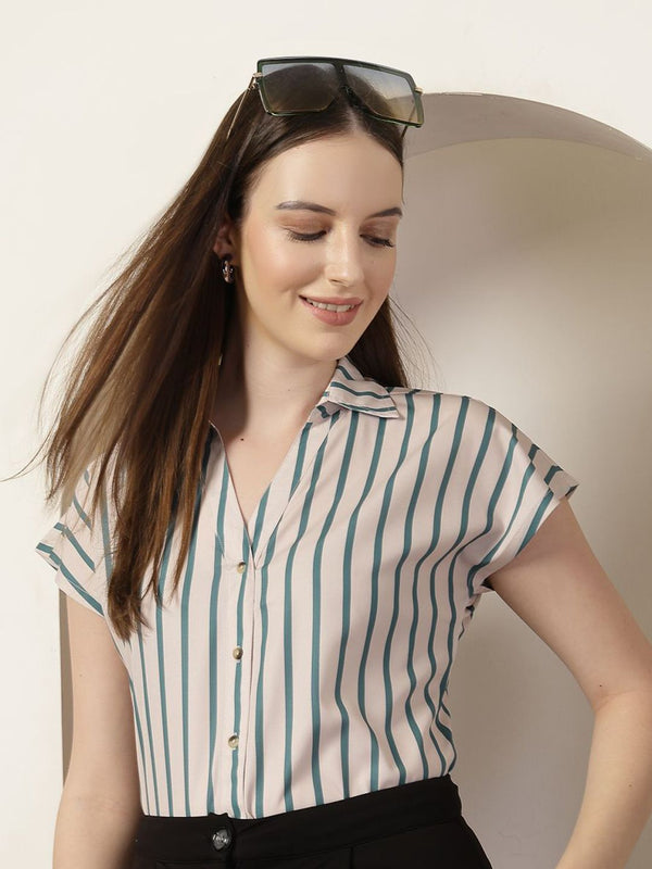 Style Quotient Women Smart Opaque Striped Formal Shirt