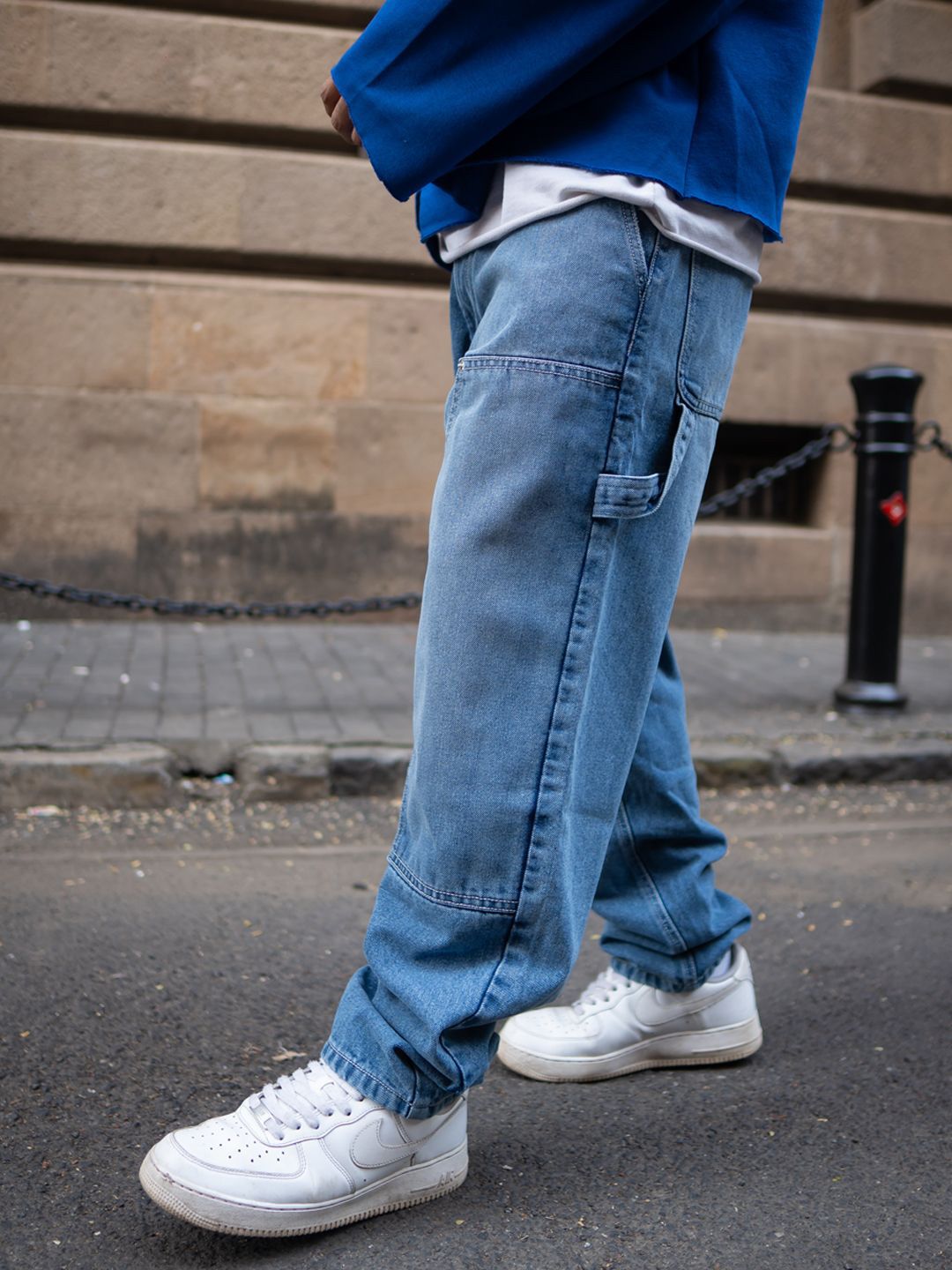 Powerlook Men Blue Baggy Fit Basic Denim Jeans