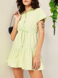 DressBerry Girly Glam Tie-Up Waist A-Line Mini Dress