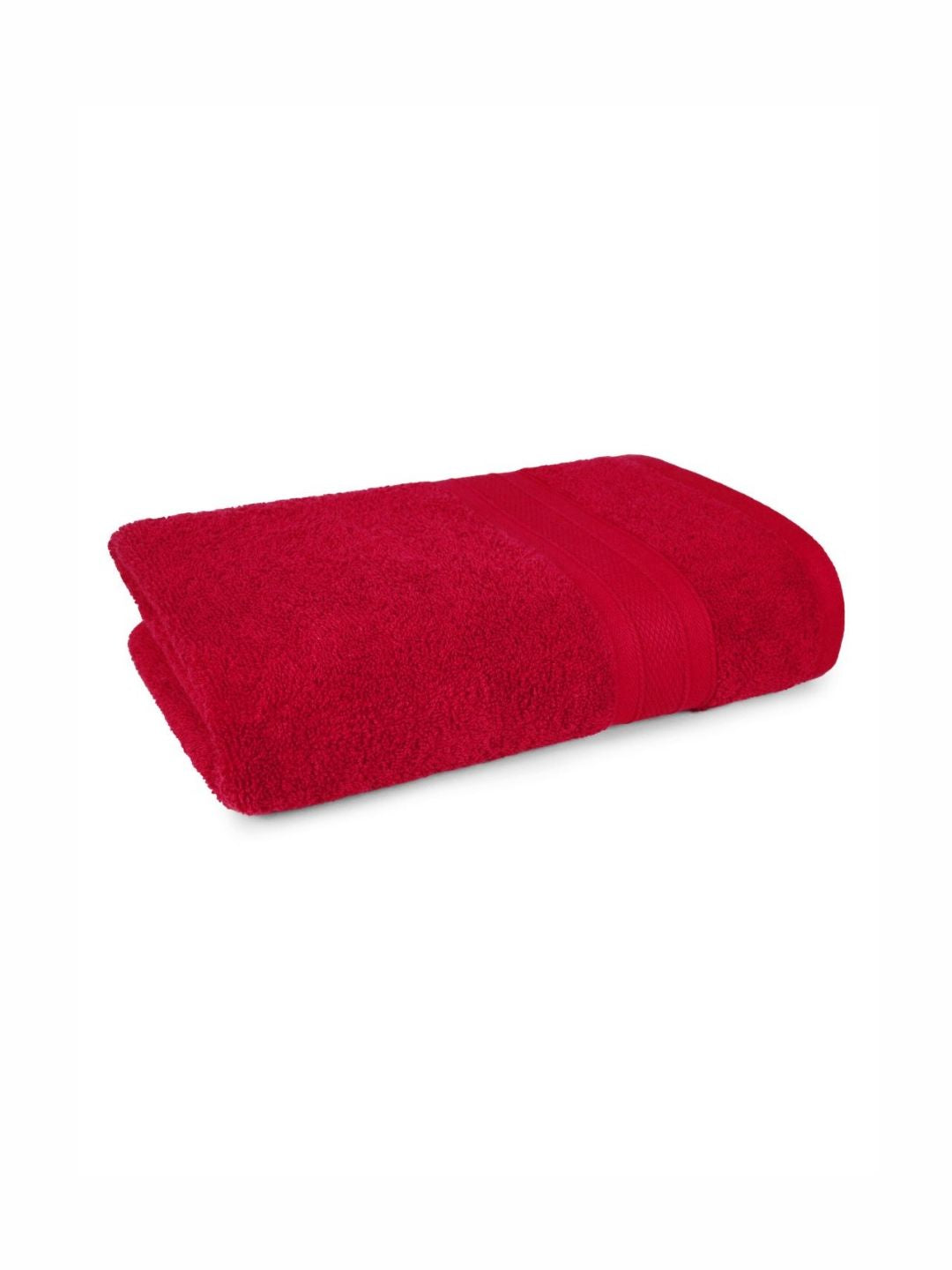 MYTRIDENT Red Cotton 500 GSM Bath Towel