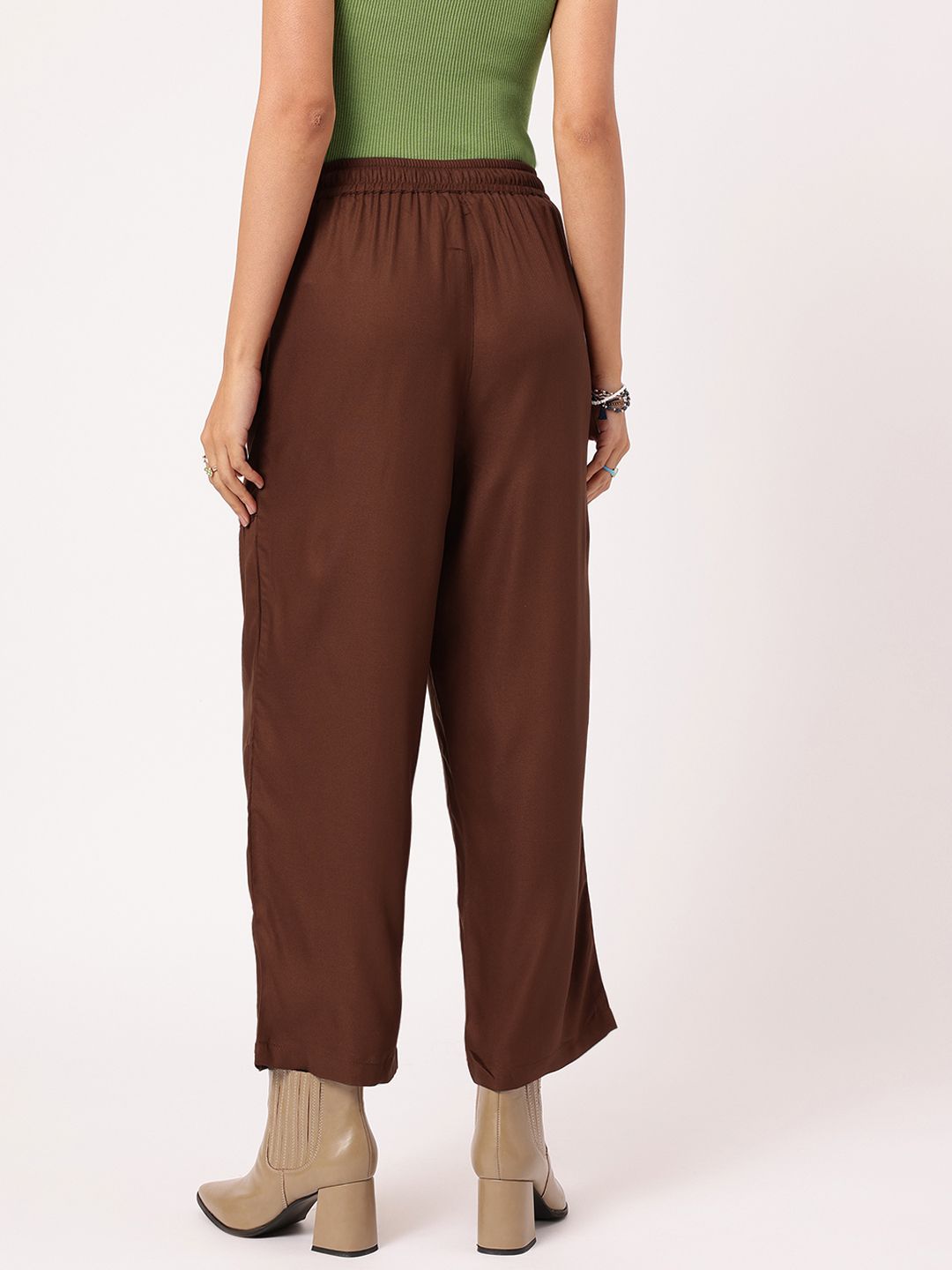 DressBerry Women Stylish Statement Relaxed Fit Trousers with Box Pockets
