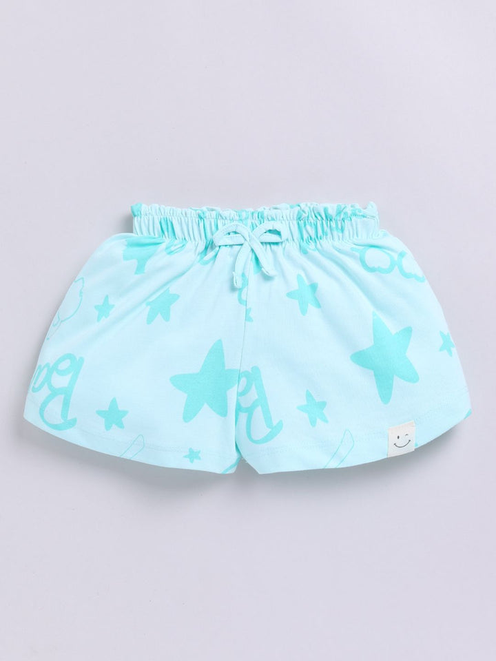 Happy Faces Kids Girls Conversational Printed Pure Cotton Shorts