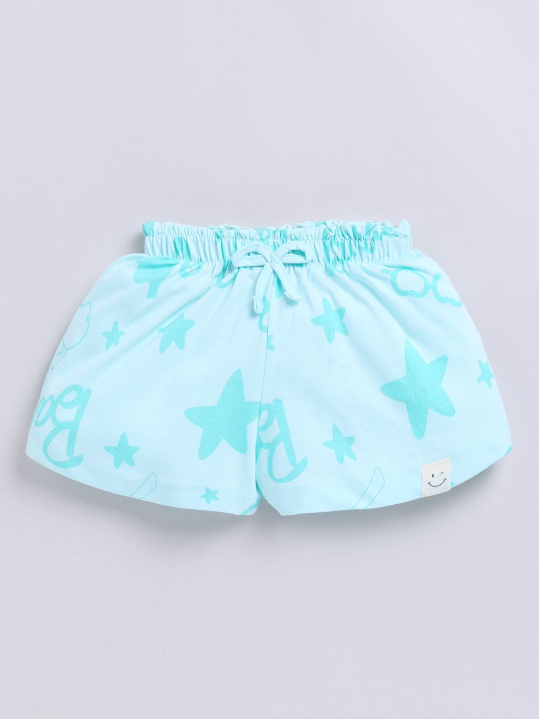 Happy Faces Kids Girls Conversational Printed Pure Cotton Shorts