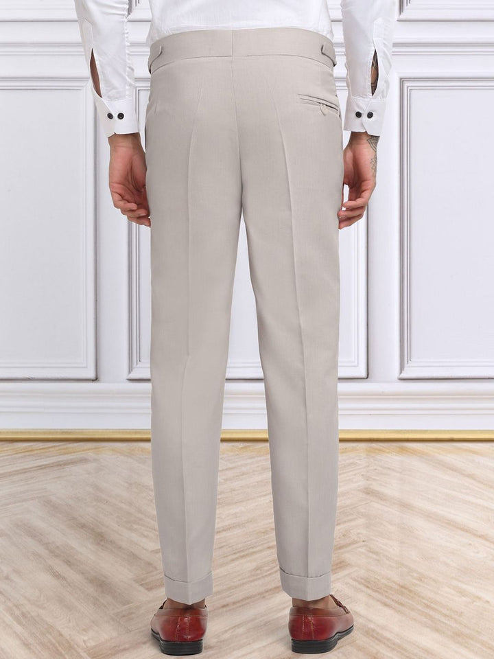 KLOTTHE Men Cotton Rich Slim Fit Formal Trousers