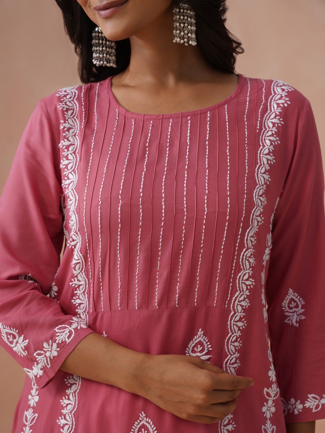 House of Chikankari Women Ethnic Motifs Embroidered Thread Work Kurta