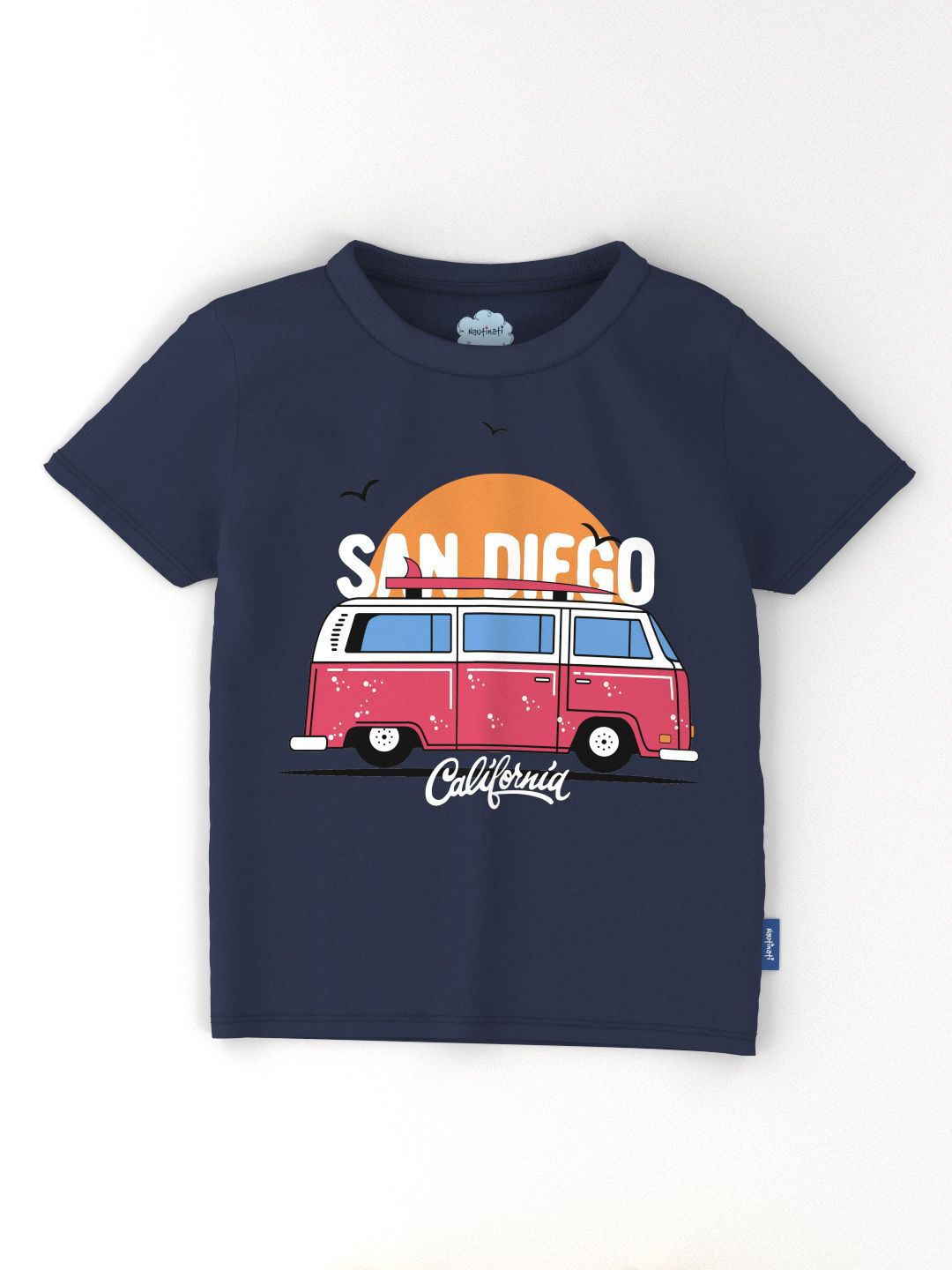 Nauti Nati Everyday Play Boys Pack Of 2 Beach Printed Antimicrobial Cotton T-Shirts