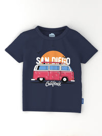 Nauti Nati Everyday Play Boys Pack Of 2 Beach Printed Antimicrobial Cotton T-Shirts