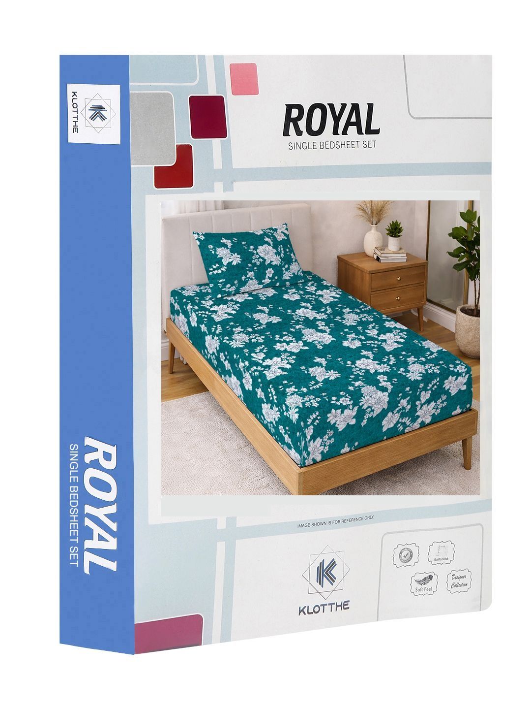 KLOTTHE Green Floral Printed   300 TC Single   Bedsheets