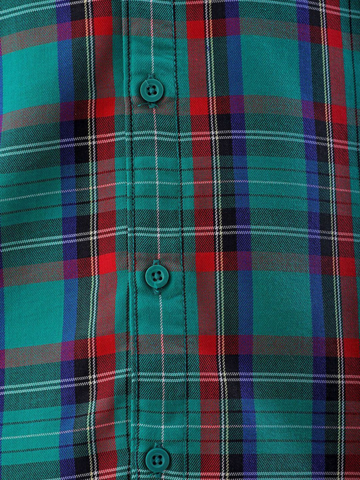 The Indian Garage Co Men Checked Slim Fit Tartan Opaque Casual Shirt