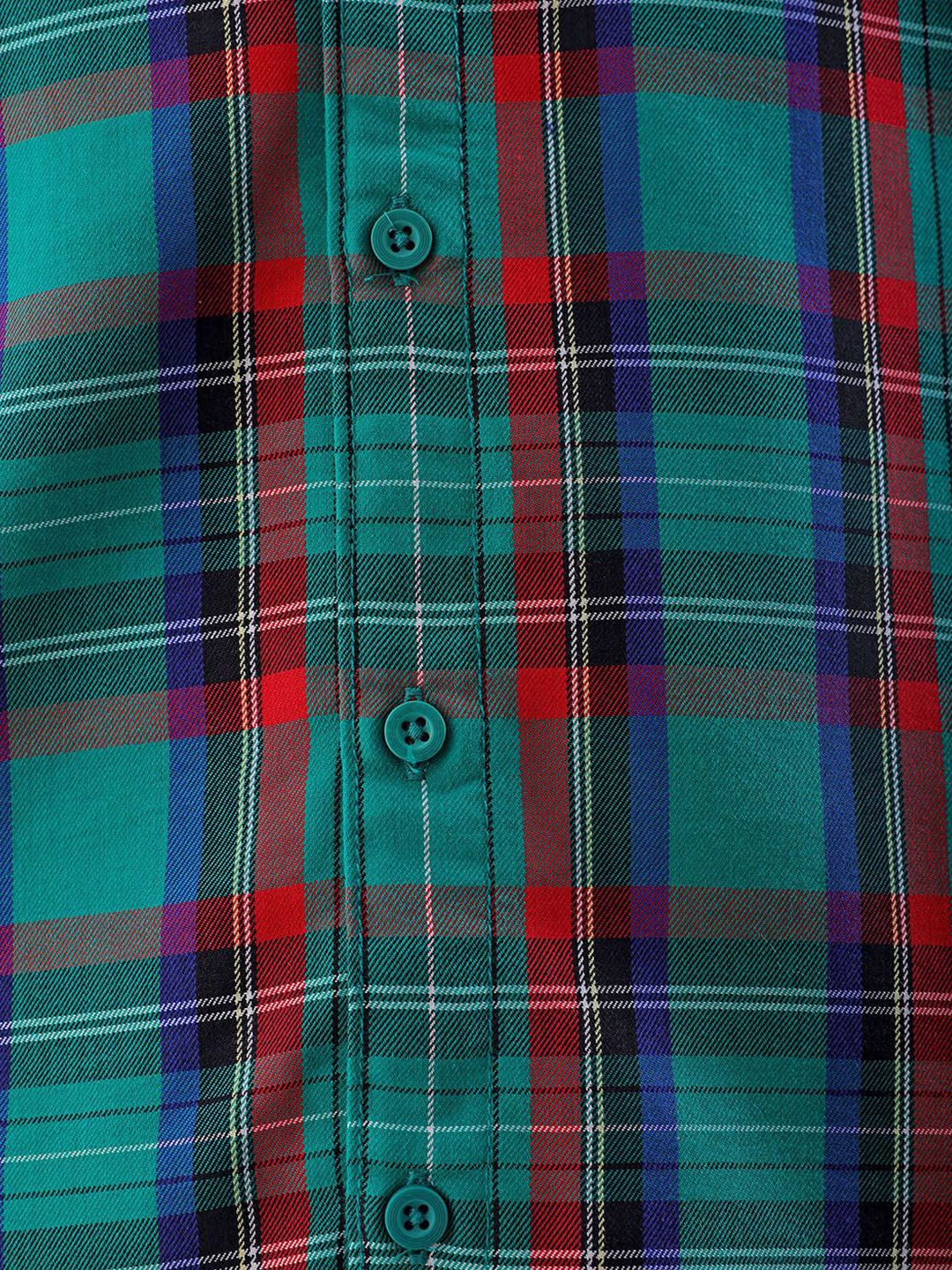 The Indian Garage Co Men Checked Slim Fit Tartan Opaque Casual Shirt