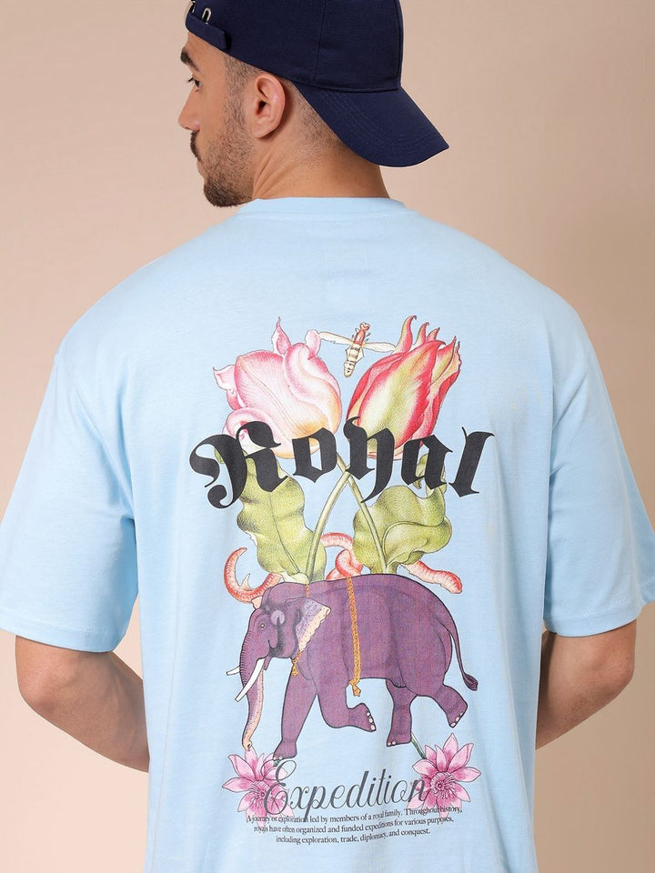 The Indian Garage Co Men Graphic Printed Round Neck Cotton Oversized T-shirt