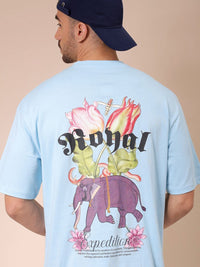The Indian Garage Co Men Graphic Printed Round Neck Cotton Oversized T-shirt
