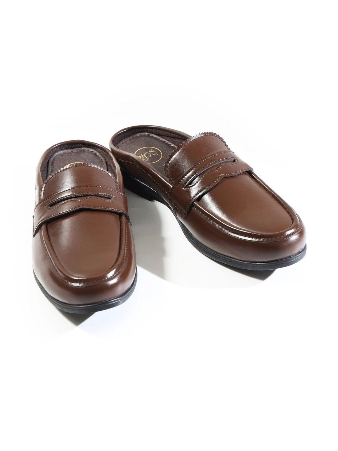 MONKSTORY Atelier 1930 Penny Loafer Mules - Cognac Brown