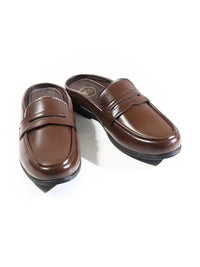 MONKSTORY Atelier 1930 Penny Loafer Mules - Cognac Brown