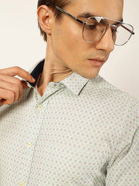 Thomas Scott Men Smart Micro Checked Spread Collar Formal Shirt