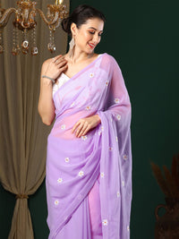 KALINI Floral Embroidered designer Saree with blouse piece
