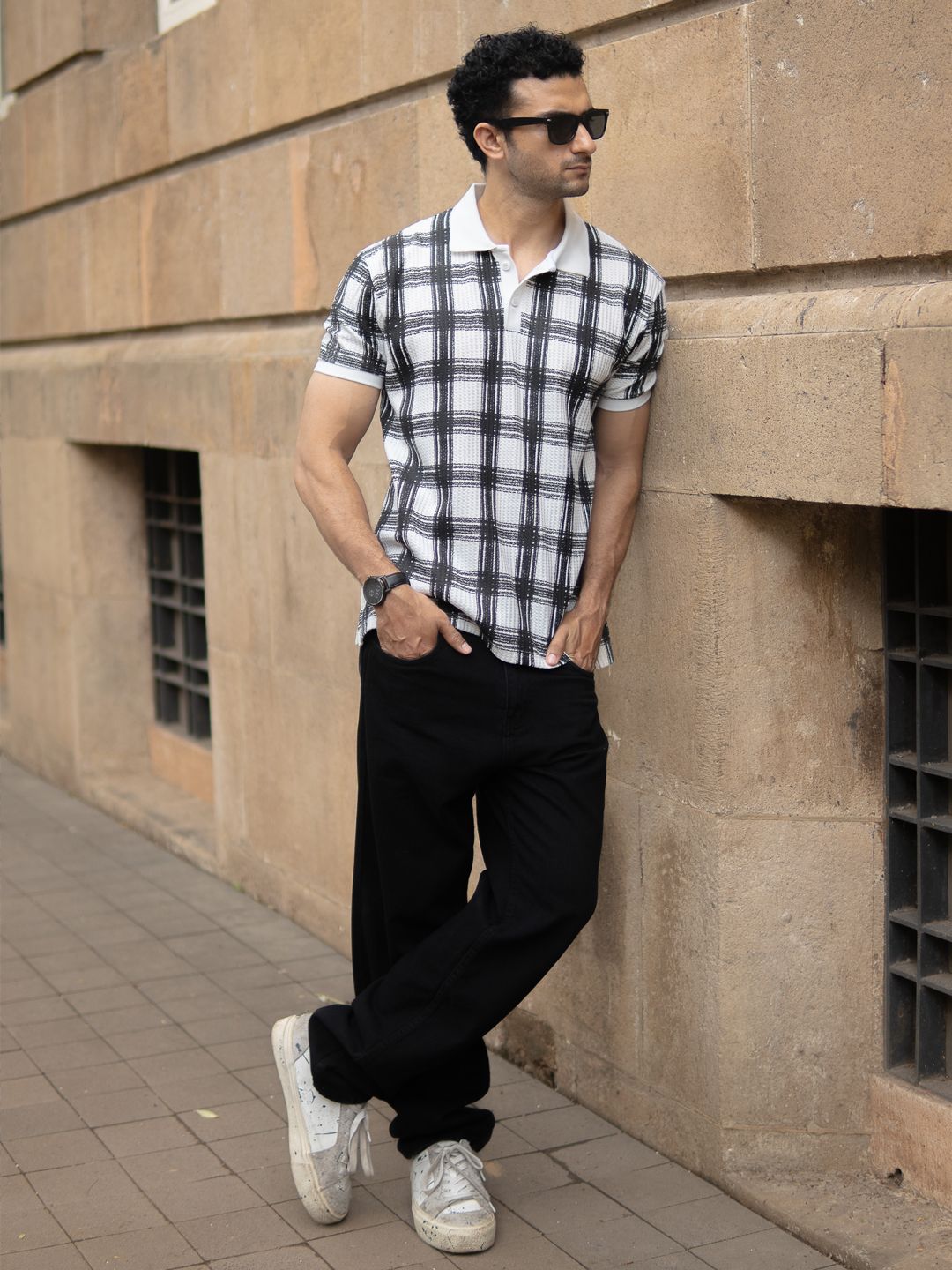 Powerlook SS25 Checked Polo Collar T-Shirt