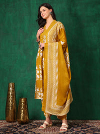 KALINI Floral Printed A-Line Kurta with Palazzos & With Dupatta