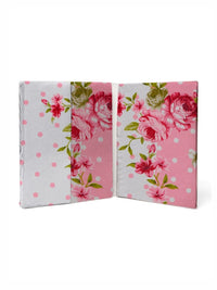 Myntra Elegant Homes Bercetak Merah Jambu & Putih Set Cadar King 300 TC 2.45 m x 2.25 m