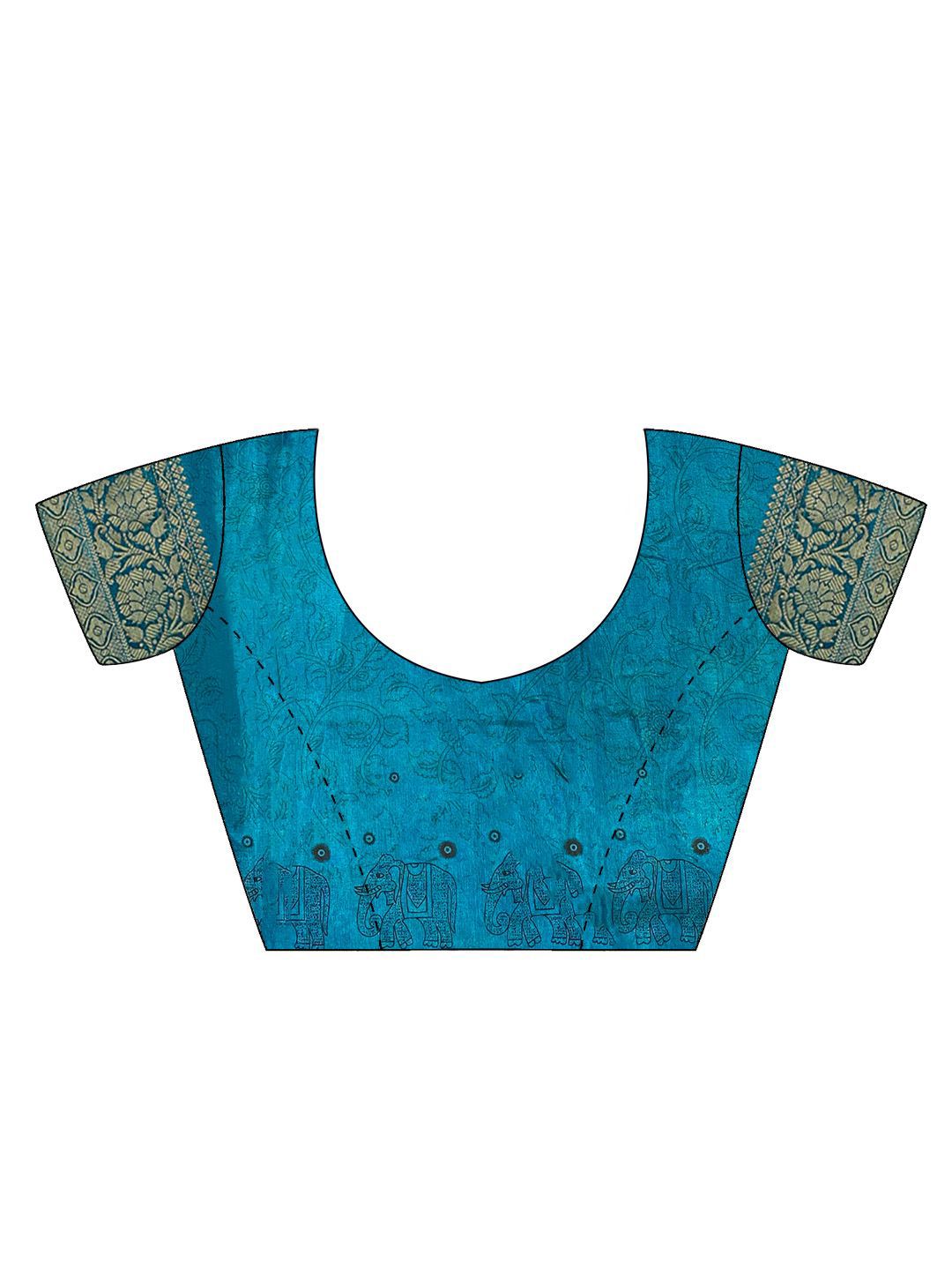 KALINI Kalamkari Printed Sungudi Saree