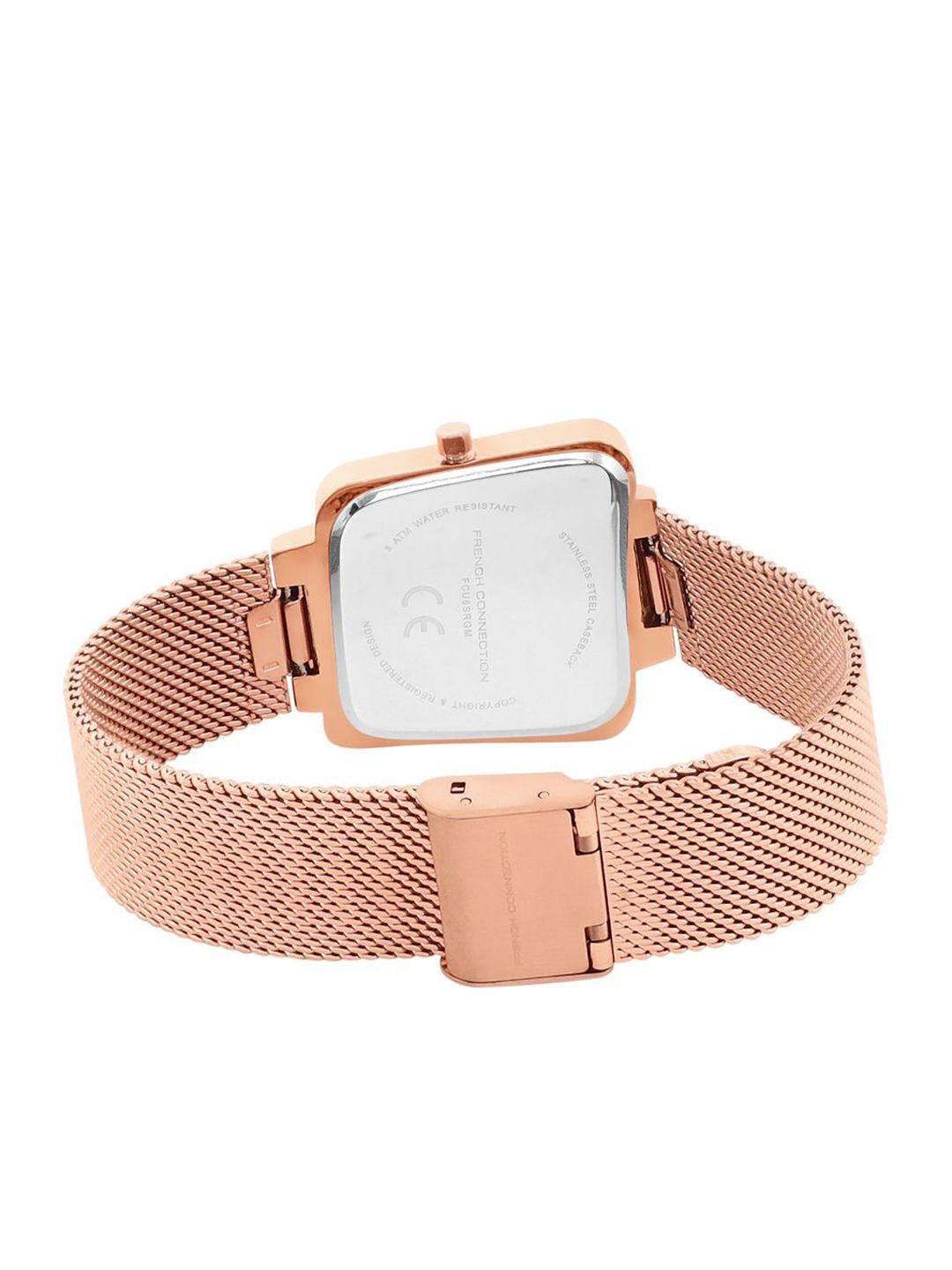 Sambungan Perancis Wanita Dail Square Dail & Gelang Gaya Tali Analog Watch Watch FCU6SRGM