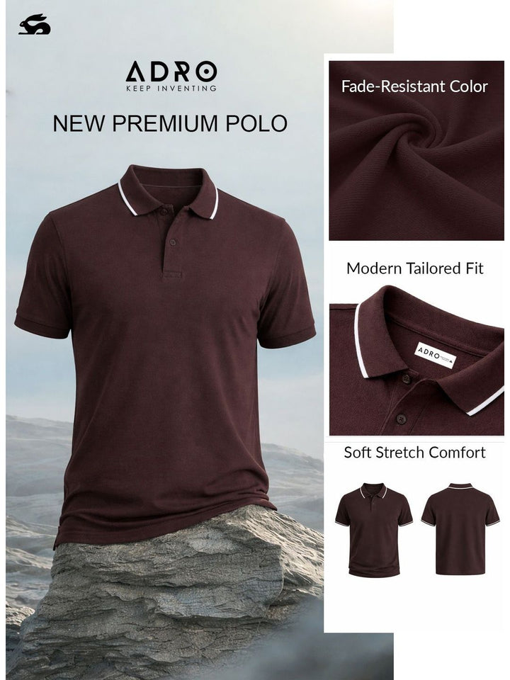 ADRO Men Polo Collar T-shirt