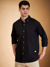DENNISON Men Smart Fit Solid Button-Down Collar Cotton Casual Shirt