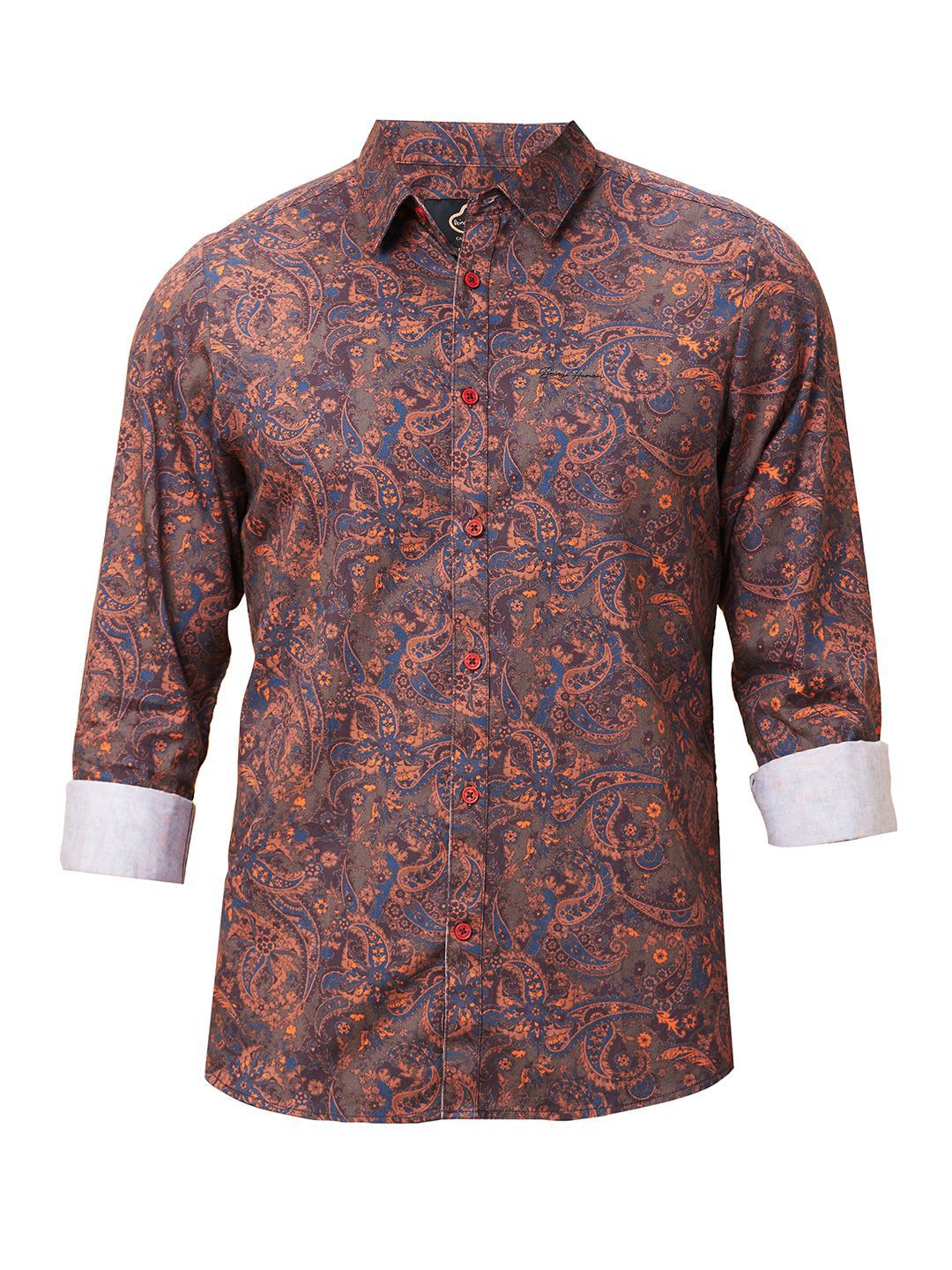 Being Human Men Classic Slim Fit Spread Collar Ethnic Motifs Printed Cotton Casual Shirt