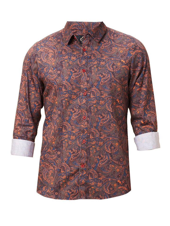 Being Human Men Classic Slim Fit Spread Collar Ethnic Motifs Printed Cotton Casual Shirt