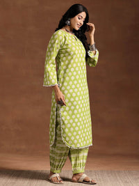 Libas Women Floral Printed Regular Pure Cotton Kurta with Salwar
