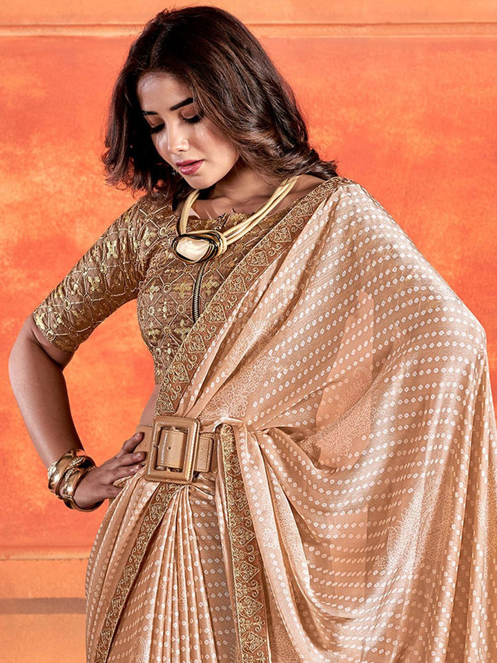 Saree mall Bandhani Embroidered Embellished Sarees