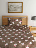Myntra Elegant Homes Kartun Coklat Dilengkapi Cadar Bujang Bulu 300 TC dengan 1 Sarung Bantal