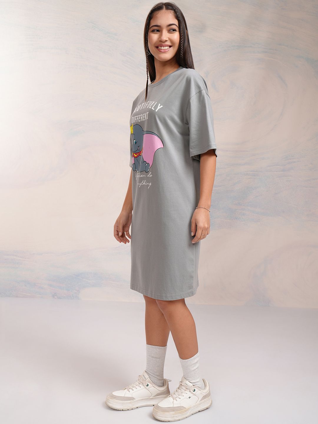 Tokyo Talkies Disney Women Dumbo Printed Boxy Mini TShirt Dress