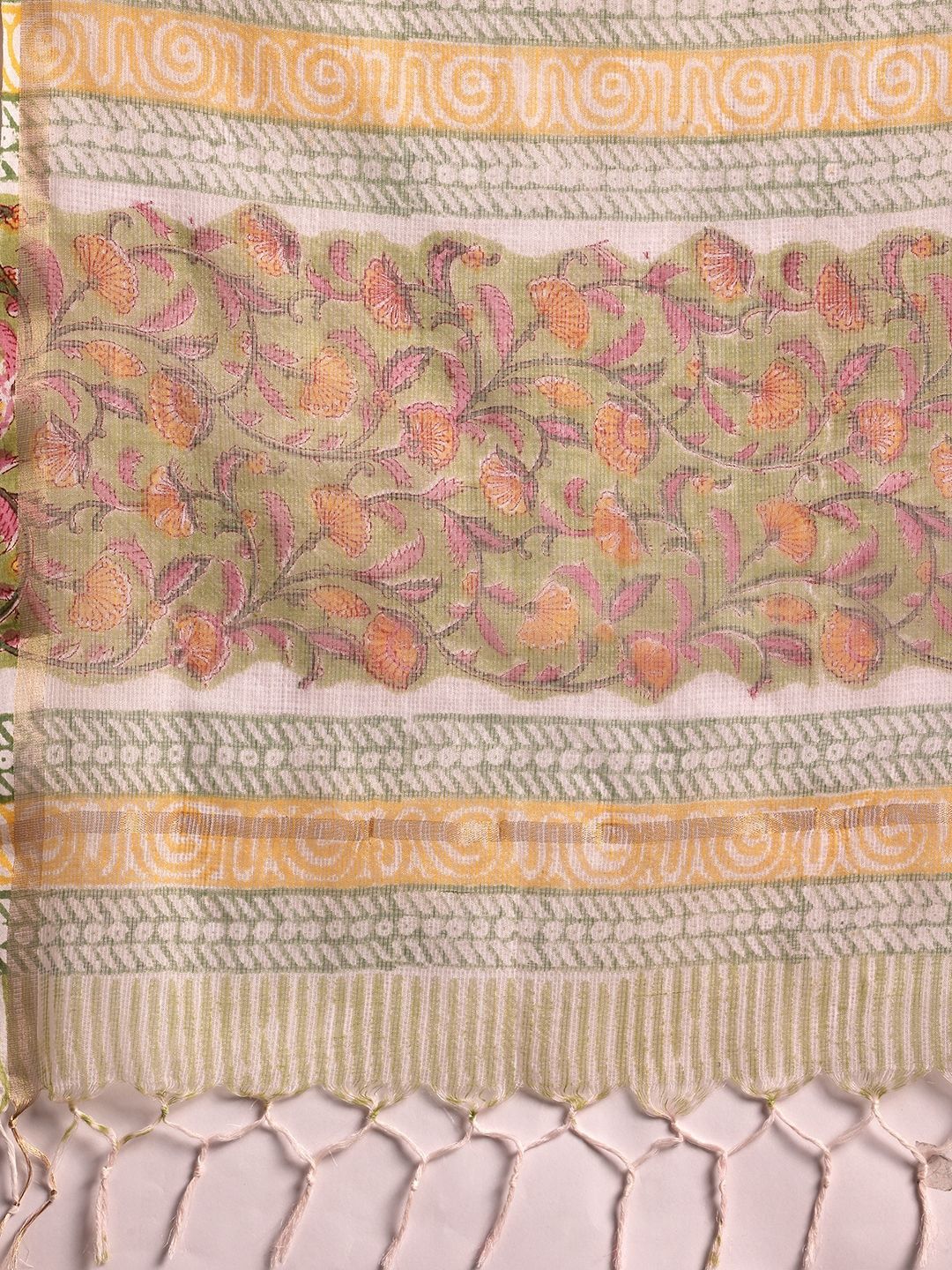 Libas Floral Printed Pure Cotton Straight Kurta with Palazzo & Dupatta