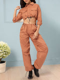 DressBerry Urban Eclectic Crop Shirt & Parachute Pants Co-Ords with Toggles