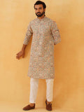 SOJANYA LUXE Floral Kashmiri Bordir Labuci Kurta Lurus Georgette Dengan Seluar