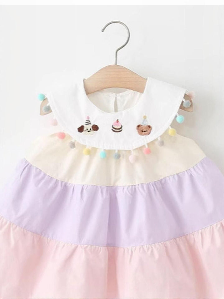 YK Colourblocked A-Line Dress