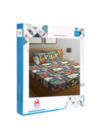 Myntra Elegant Homes Bercetak Kelabu & Putih Set Cadar King 300 TC 2.50 m x 2.20 m