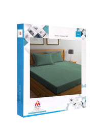 Myntra Elegant Homes Green Striped 300 TC King Cadar dengan 2 Sarung Bantal