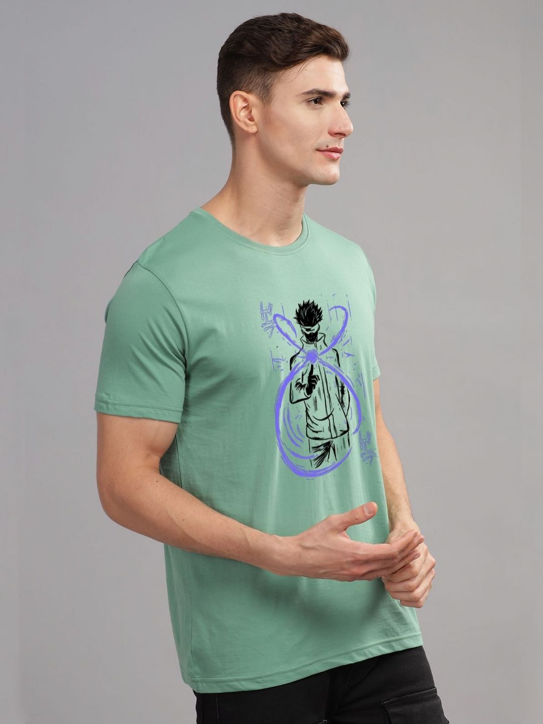 ADRO Men Graphic Printed Graphic Print Others Round Neck Cotton Tshirt