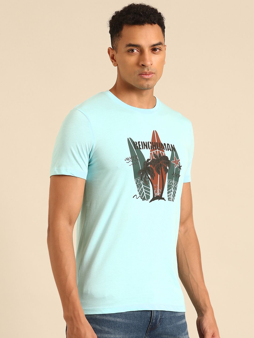 Being Human Tropical Printed Pure Cotton T-shirt